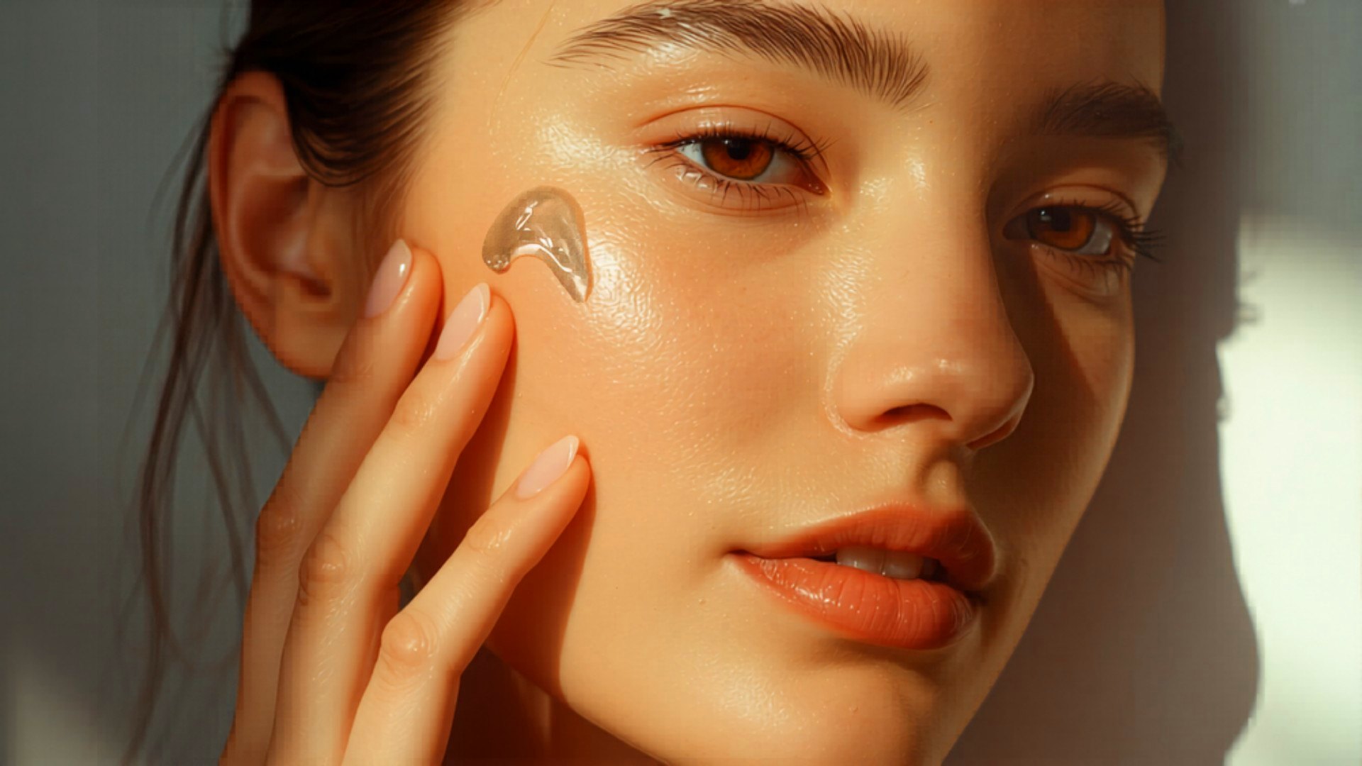 Ritual de skincare, aplicación de sérum, tendencia K-Beauty